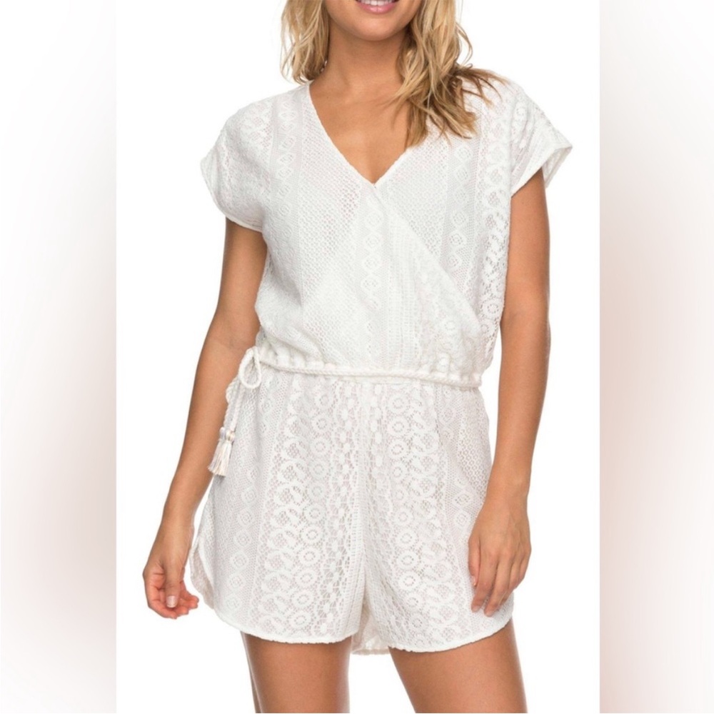 Roxy White Lace Romper